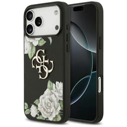 Guess Mobilskal till iPhone 17 Pro Max Grained Roses - Svart