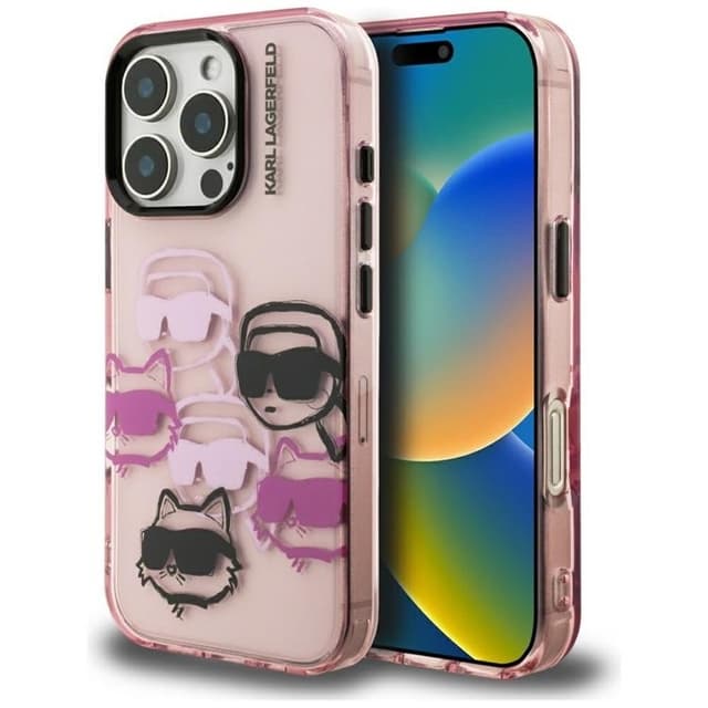 Karl Lagerfeld Mobilskal till iPhone 16 Pro Max IML Multi K&C Head - Rosa
