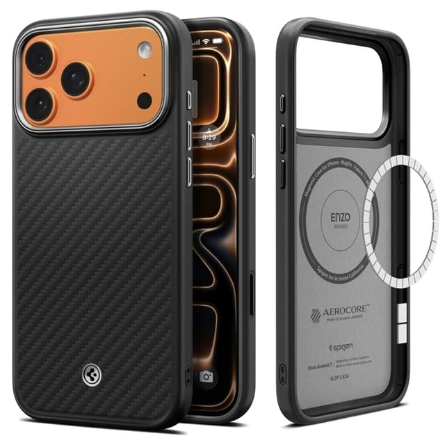 Spigen Mobilskal till iPhone 17 Pro Max Magsafe Enzo Aramid - Svart
