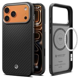 Spigen Telefontaske til iPhone 17 Pro Max Magsafe Enzo Aramid - Sort/Sølv