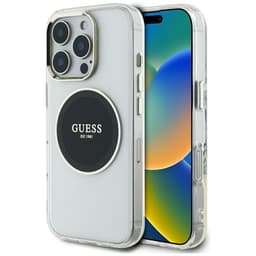 Guess Mobilskal till iPhone 16 Pro MagSafe Metal Circle Logo - Svart