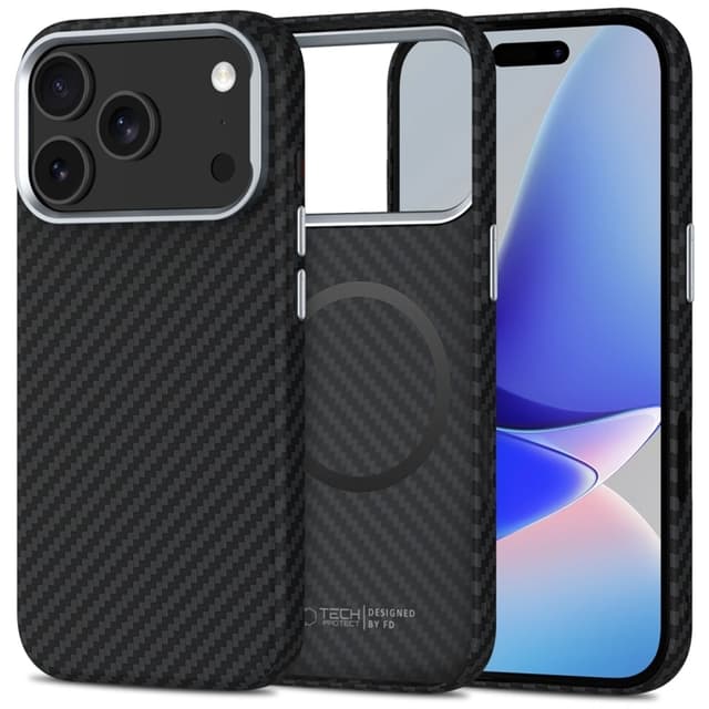Tech-Protect Mobilskal till iPhone 17 Pro Max Magsafe Carbon - Svart/Silver