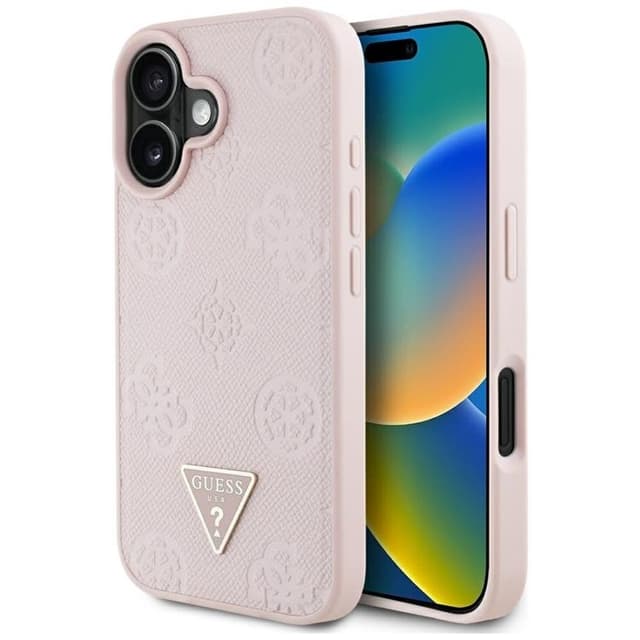 Guess Mobilskal till iPhone 16 MagSafe Hot Stamp Peony Triangle