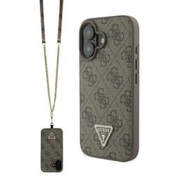 Guess iPhone 16 Mobilskal 4G Metal Logo Crossbody - Brun