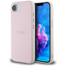 Guess Mobilskal till iPhone 16e MagSafe Grained Ring - Rosa