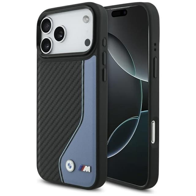 BMW telefontaske til iPhone 17 Pro Max MagSafe M Carbon Logo - Blå