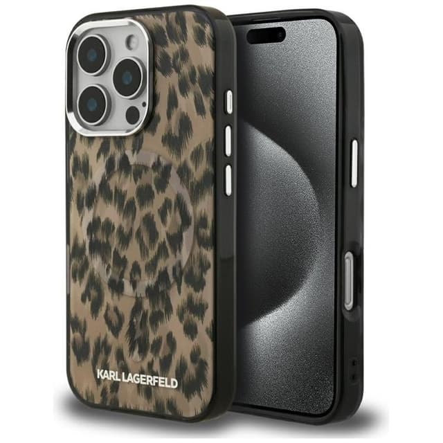 Karl Lagerfeld Mobilskal till iPhone 16 Pro MagSafe IML Leopard