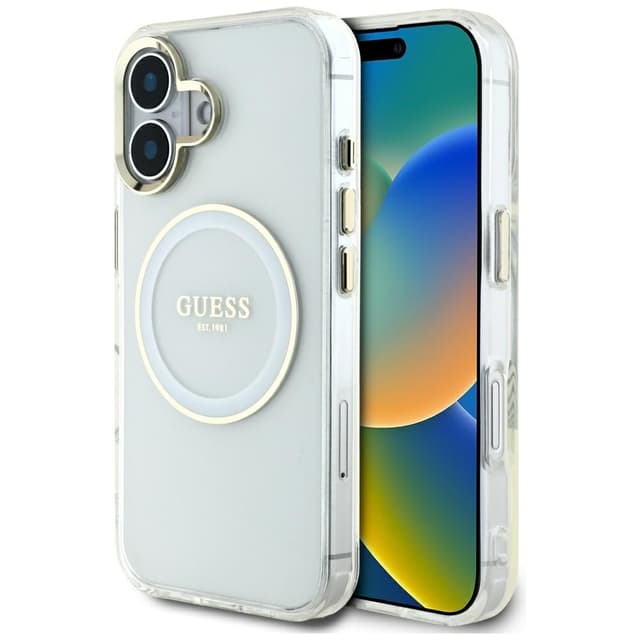 Guess Mobilskal till iPhone 16 MagSafe IML Metal Colored Circle