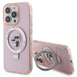 KARL LAGERFELD Mobilskal till iPhone 15 Pro MagSafe Ringställ - Rosa