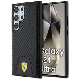 Ferrari Mobilskal till Galaxy S24 Ultra Carbon Stitched Bottom - Svart