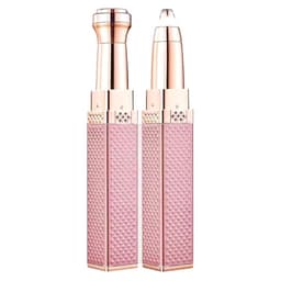 2-i-1 Rakapparat Trimmer Ögonbryn Ansikte Hårborttagare Läppstiftform LED-ljus Rose Gold