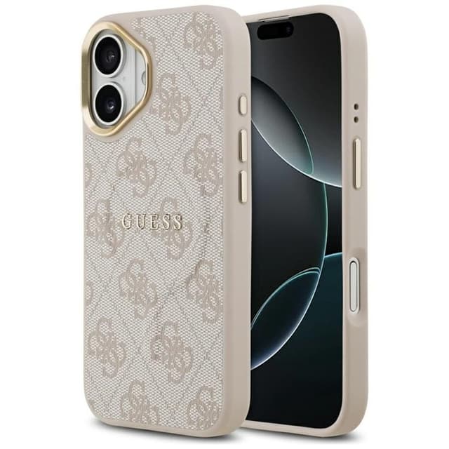 Guess Mobilskal till iPhone 17 MagSafe 4G PU Classic Logo - Rosa