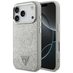 Guess Mobilskal till iPhone 17 Pro MagSafe Glitter Triangle Logo - Silver