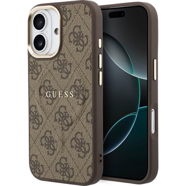 Guess Mobilskal till iPhone 17 MagSafe 4G PU Classic Logo - Brun