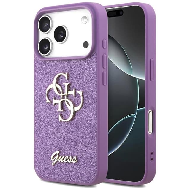 Guess Telefontaske til iPhone 17 Pro Fast Glitter Big 4G - Lilla