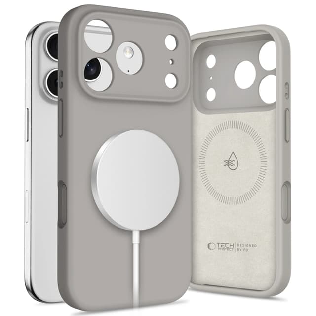 Tech-Protect Mobilskal till iPhone 17 Pro Magsafe Silikon - Stone