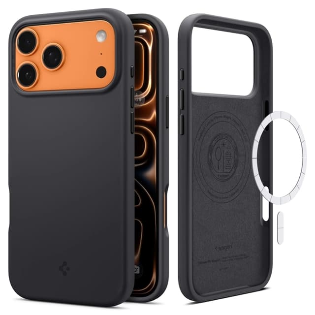 Spigen Mobilskal för Apple iPhone 17 Pro MagSafe Silikon Fit - Svart