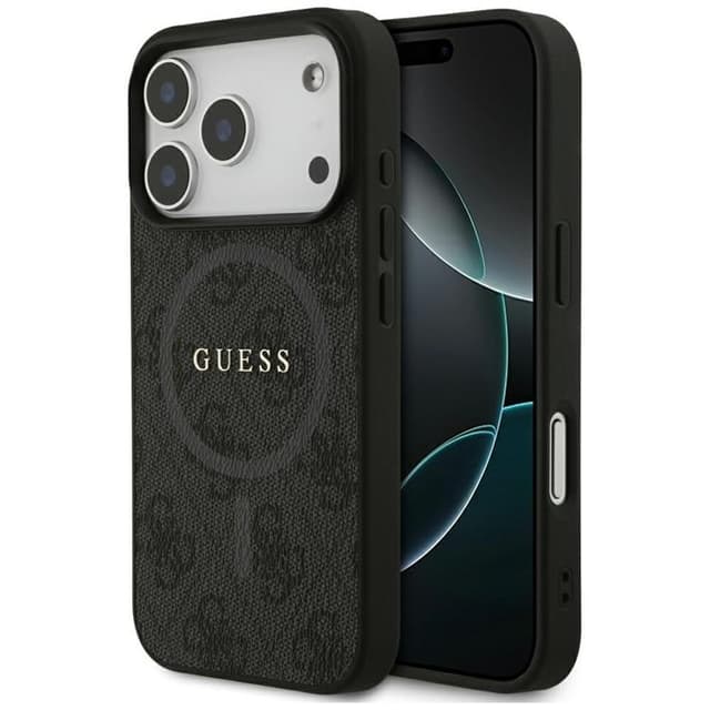 Guess Mobilskal till iPhone 17 Pro MagSafe 4G Ring Classic Logo - Svart
