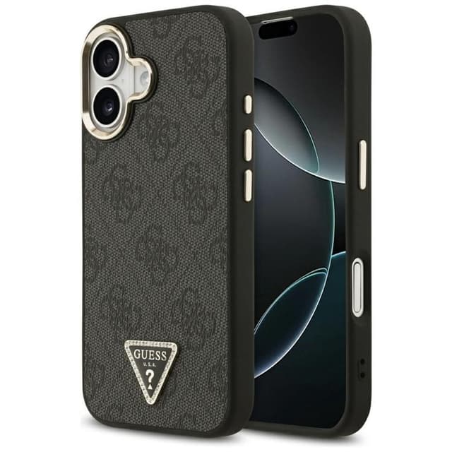 Guess Mobilskal till iPhone 17 MagSafe 4G Triangle Logo - Svart Guld