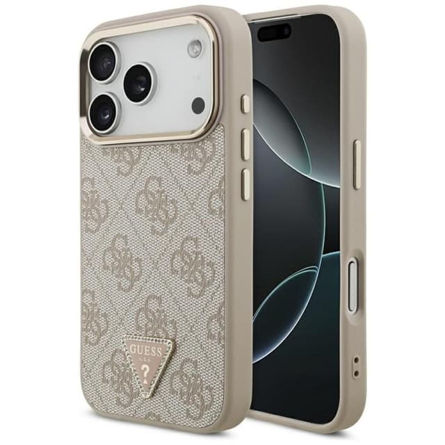 Guess Mobilskal till iPhone 17 Pro MagSafe 4G Triangle Logo - Rosa Guld