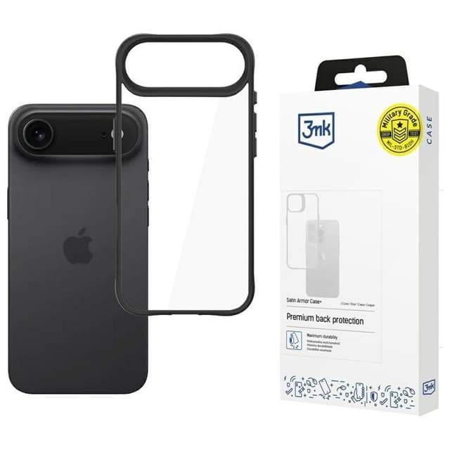 3MK Mobilskal till iPhone Air Satin Armor Plus - Svart