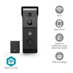 Nedis Smartlife Video Porttelefon | Batteridriven | 2x Full HD 1080p | microSD (ingår inte) / Molnlagring (tillval) | IP54 | Rörelsesensor | Nattsikt | Svart