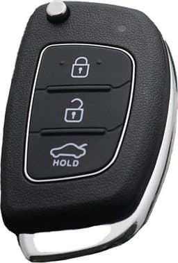 Bilnøkkelhus - 3 knapper med bagasjerom, midtre spor - Kompatibelt med Hyundai og Kia