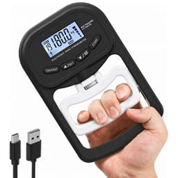 Digital håndstyrkemåler,180kg Oppladbar Elektronisk Hånddynamometer Grepsstyrketester Hvit+svart