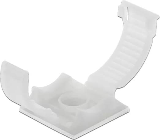 DeLOCK Cable holder w/ locking clip self-adhesive screwable natural