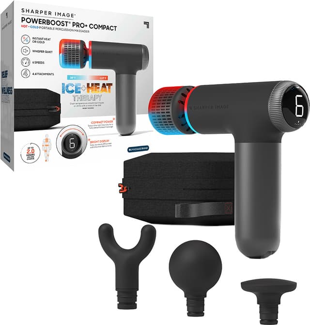 Sharper Image PowerBoost Pro Plus varm & kold massagepistol (sort)