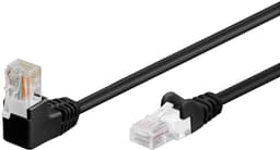 Netværkskabel CAT 5e vinklet 1x 90°, U/UTP, sort, 1 m