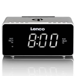 Lenco Stereo FM-klockradio med USB och Qi trådlös laddning för smartphone Silver