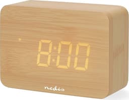 Nedis Digital Desk vekkerklokke | LED | Bakgrunnsbelysning | slumrefunksjon | Datovisning | Innendørs tempratur | Tre
