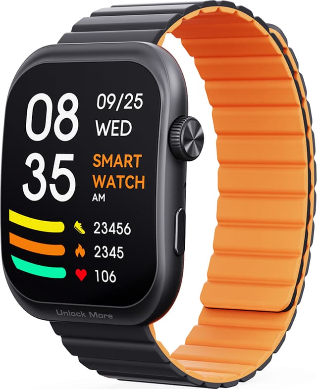 AUKEY SW-1U Smartwatch med To Magnetiske Remme, Zinklegeringshus Mørkegrå