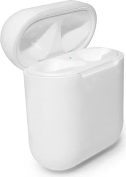 Pehmeä silikonikotelo Apple Airpodsille, valkoinen/läpinäkyvä