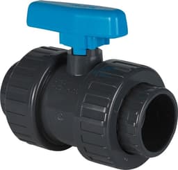 Kugleventil til swimmingpool, 2-vejs limrørsektion, 50 mm, PVC