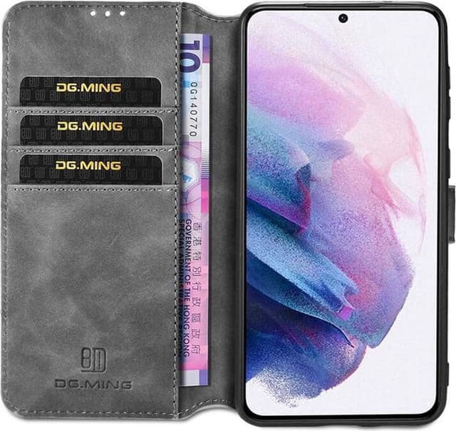 DG-Ming Wallet cover 3-kort til Samsung Galaxy S21 Plus - Grey