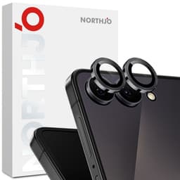 SKALO Samsung Z Flip7 NORTHJO Kamerasuoja Metallirengas - Musta