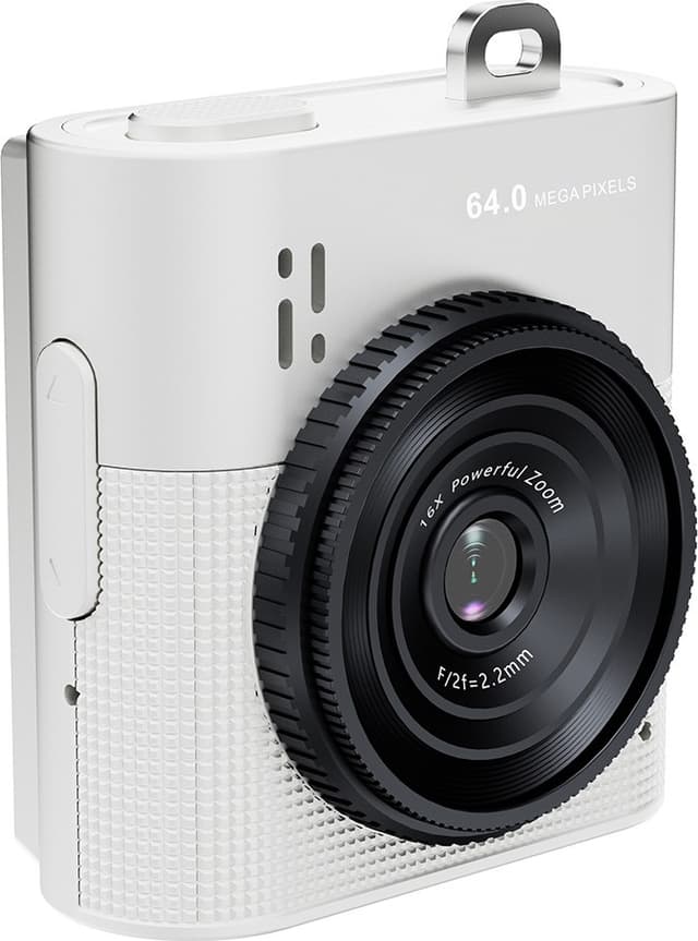 Kamera Digitalkamera 64MP 16x Digital Zoom 1.4"" IPS Skärm Foto Video - Vit