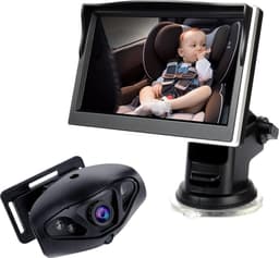 5"" IPS-skärm HD 800 x 480 Babymonitor Bil Vidvinkel Nattseende AHD 1080P Kamera