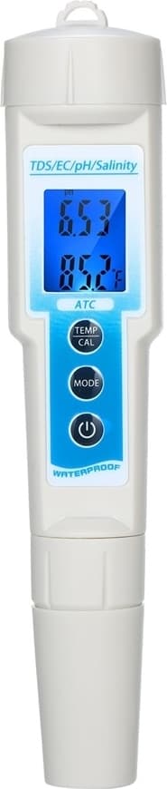 Måler 5-i-1 vandkvalitet / TDS / EC / pH / Salinitet / Temperatur