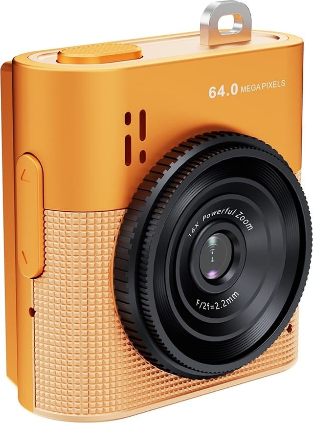 Kamera Digitalkamera 64MP 16x Digital Zoom 1.4"" IPS Skärm Foto Video - Orange