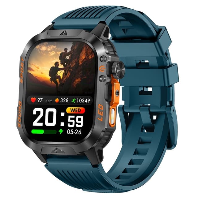 Bluetooth Smartwatch IPS 1200 mAh IP68 Vandtæt Lommelygte Opkaldstilstandsmåler