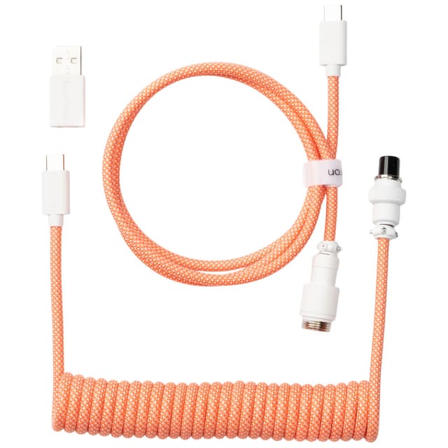 Keychron Tilpasset Spiralformet Aviator 8K USB kabel (pink orange)