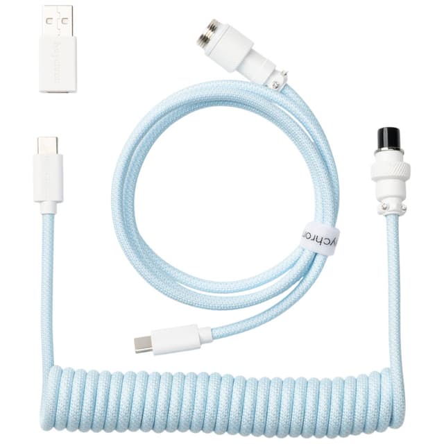 Keychron Custom Spiralkabel Aviator 8K USB-kabel (lyseblå)