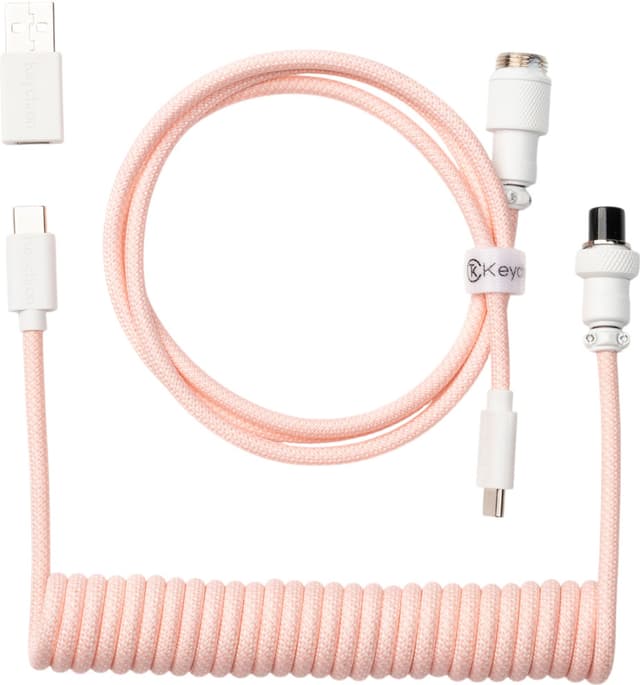 Keychron Custom Coiled Aviator 8K USB kabel (lyserød)