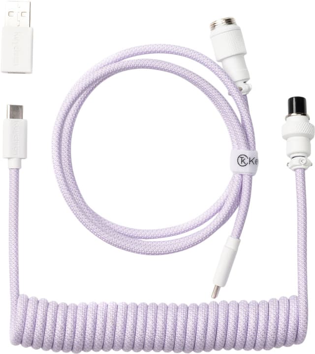 Keychron Tilpasset Spiralformet Aviator 8K USB-kabel (lys lilla)