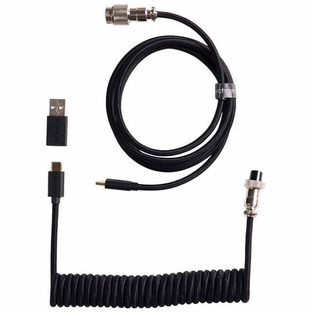 Keychron Coiled Aviator Straight 8K USB-kabel (sort)