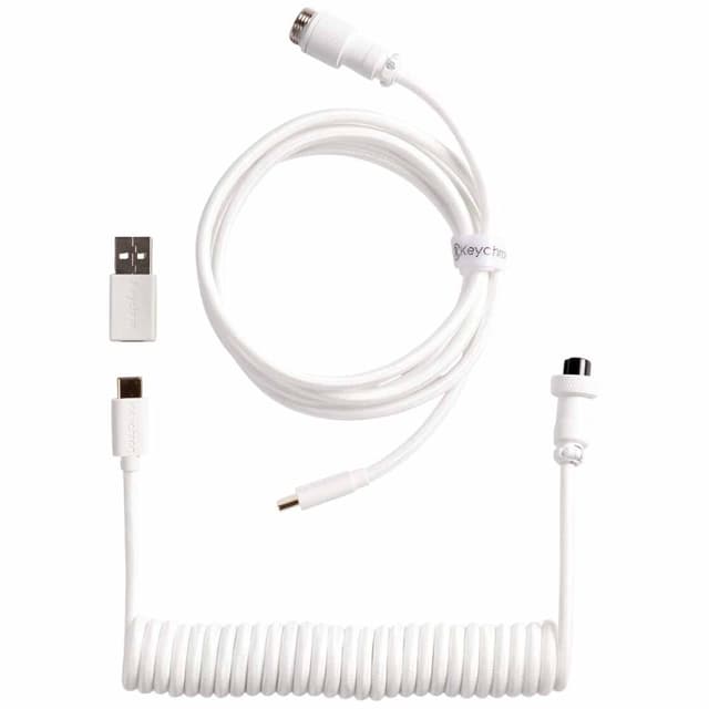 Keychron Coiled Aviator Straight 8K USB-kabel (hvid)