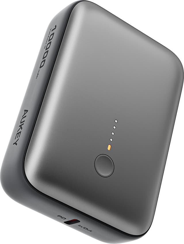AUKEY PB-Y55 10000mAh 22,5W Powerbank 1A1C med 30cm A-C Kabel Stormgrå
